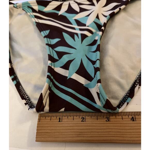 Malibu Dream Girl Womens Size Medium Multicolored Tropical Bikini Swim Bottom - Picture 10 of 12
